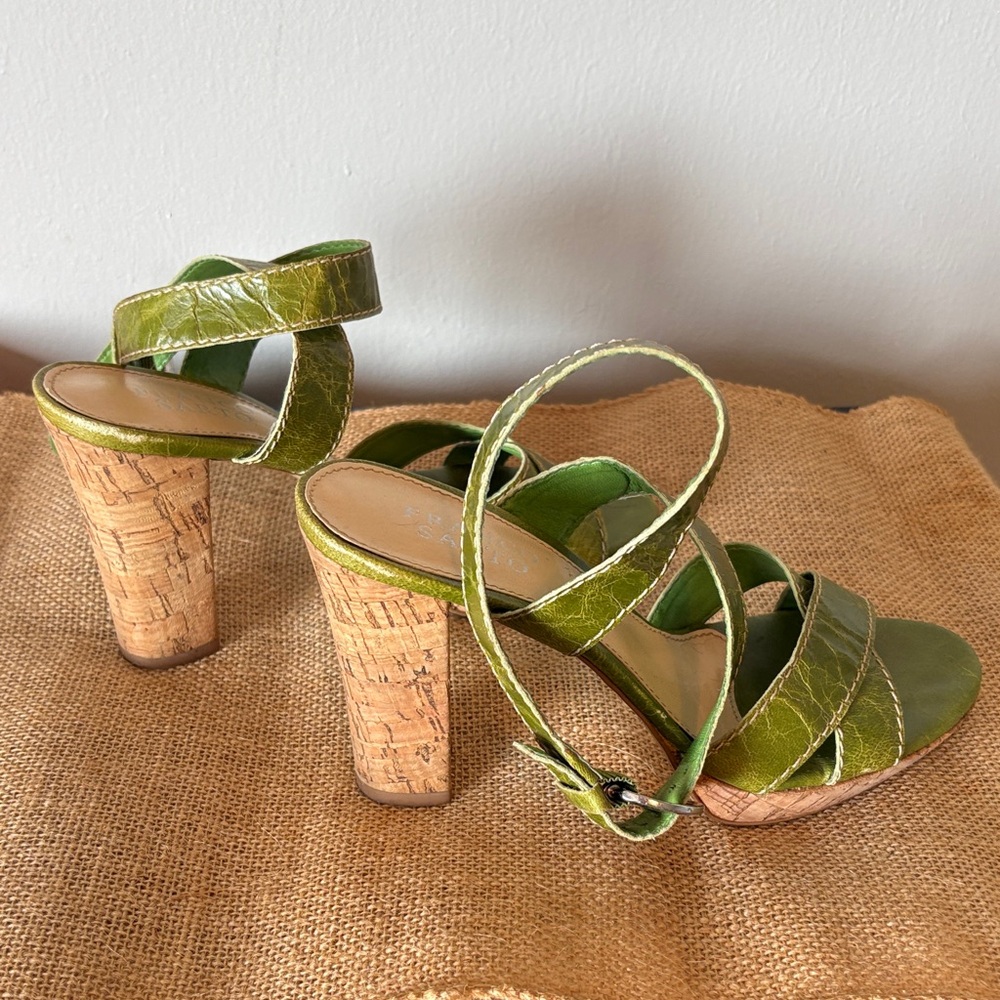 Franco Sarto Green Strappy Heeled Sandals - Picture 5 of 12